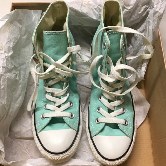 Y2K Converse Chuck Taylor All Star Mint Green High Tops Women's 9 - Picture 5 of 11